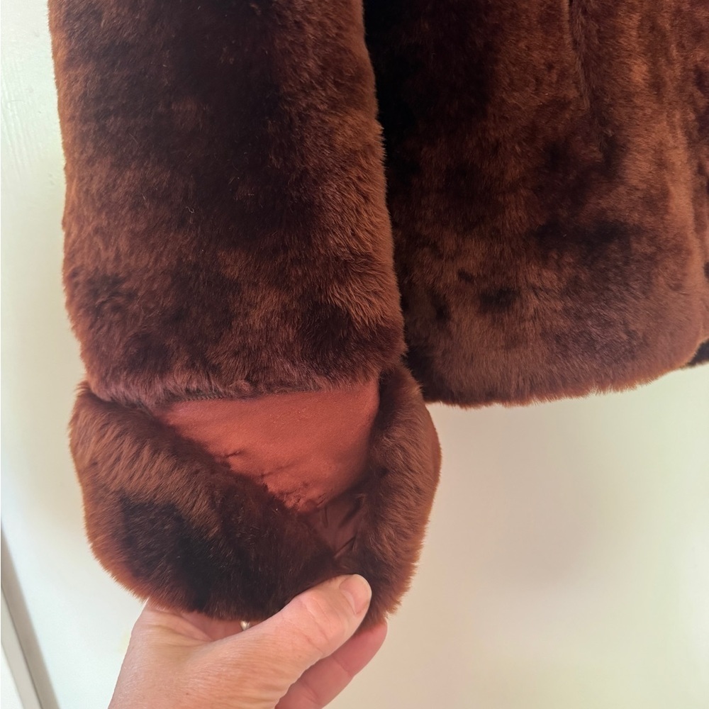 Vintage 1940s–50s Beaver Fur Coat Brown Satin Lined Medium Make Offers - Picture 7 of 11